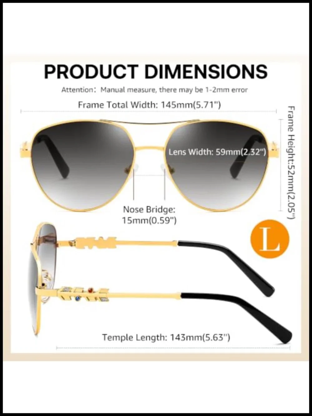 Metal Aviator Sunglasses with UV400 Protection & Gradient Lenses